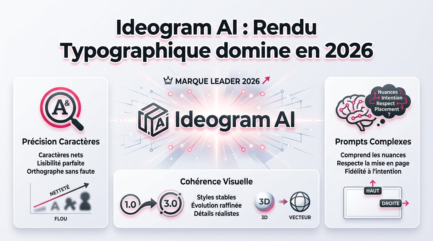 Exemple de rendu typographique parfait généré par Ideogram AI en 2026