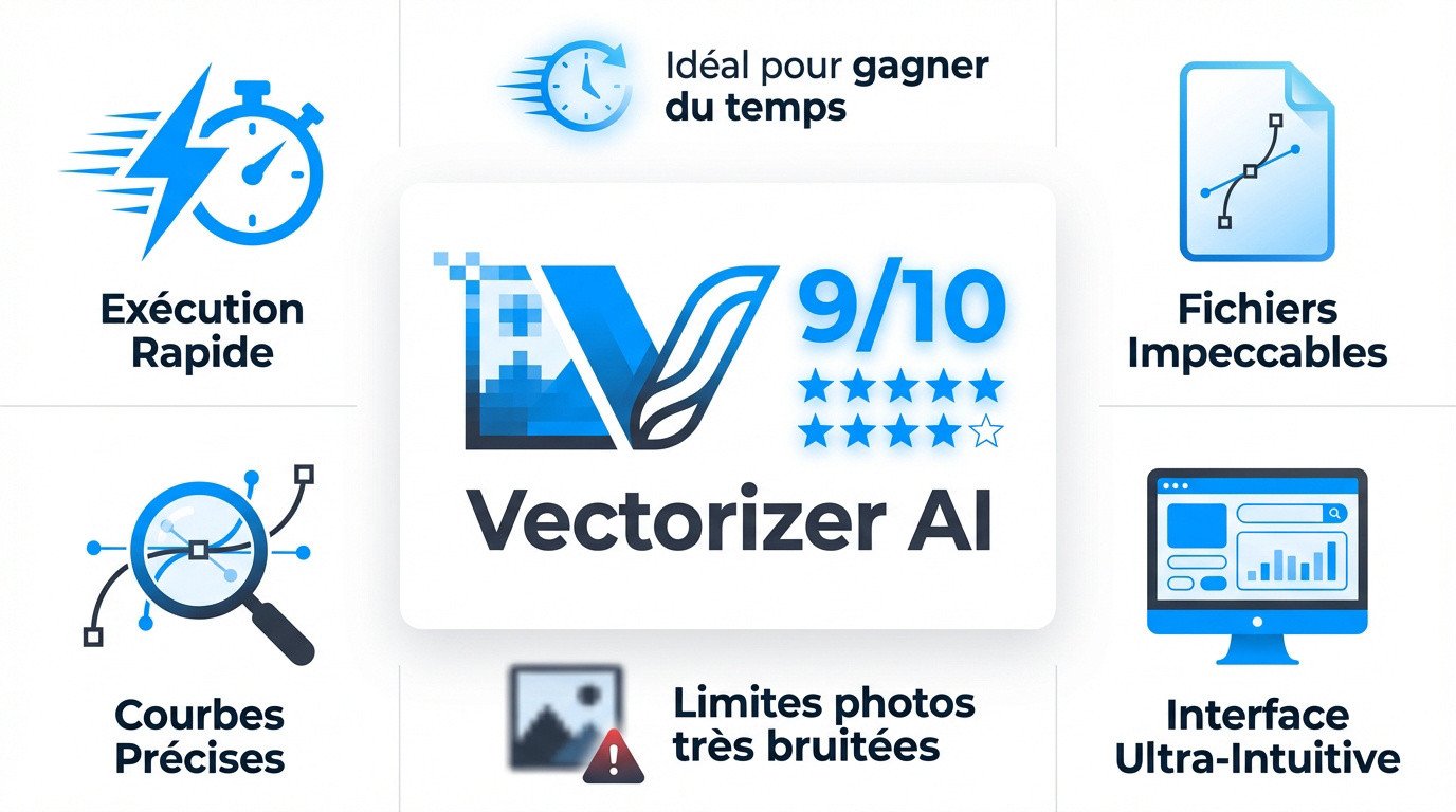 Avis Vectorizer AI rapidité et précision de vectorisation
