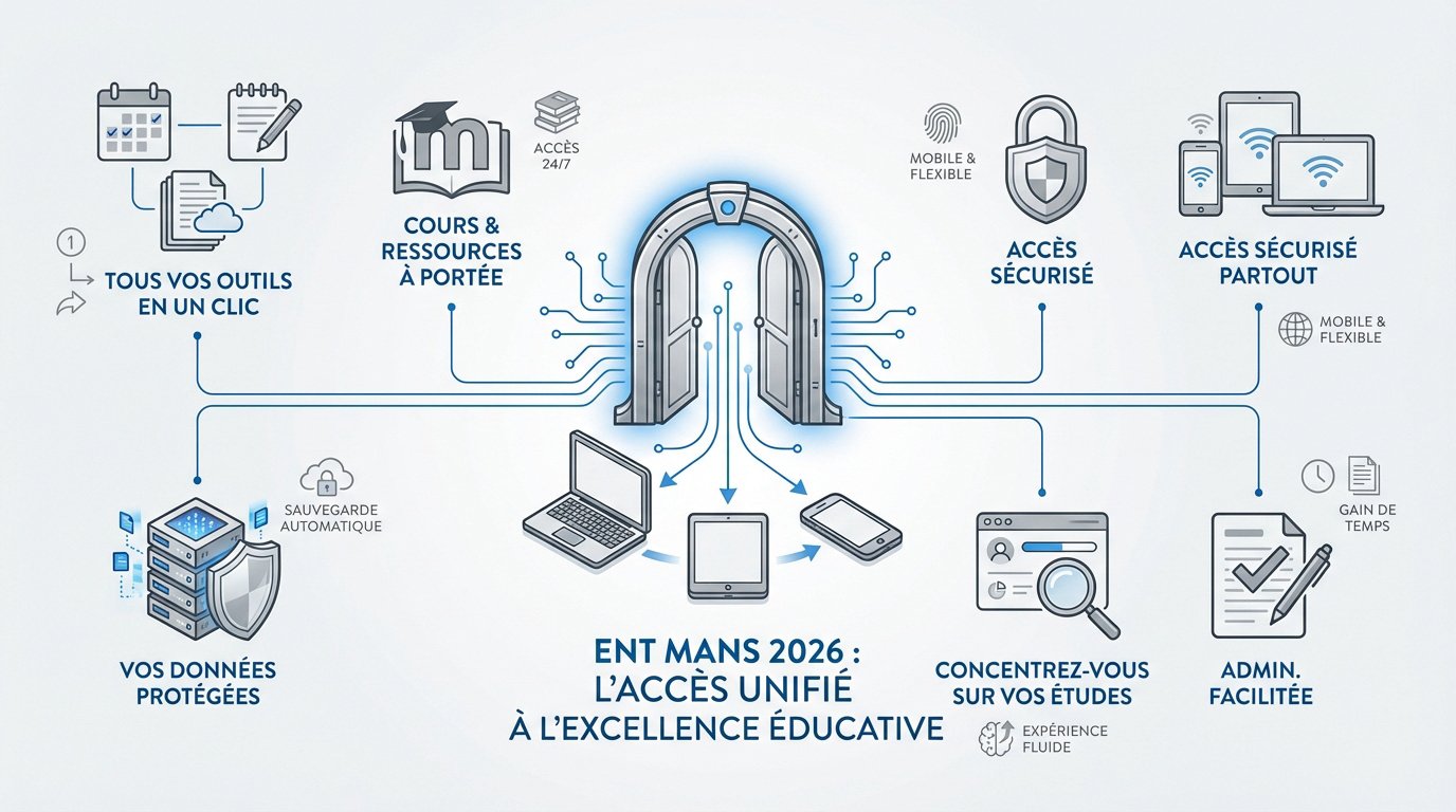 Interface de connexion sécurisée à l'ENT de Le Mans Université pour les étudiants