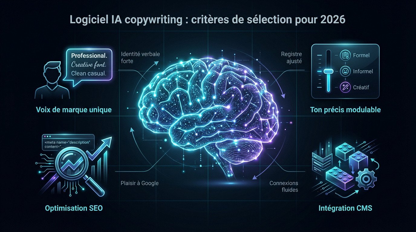 Sélection d'un logiciel de copywriting IA basé sur des critères de performance SEO et de style de marque en 2026