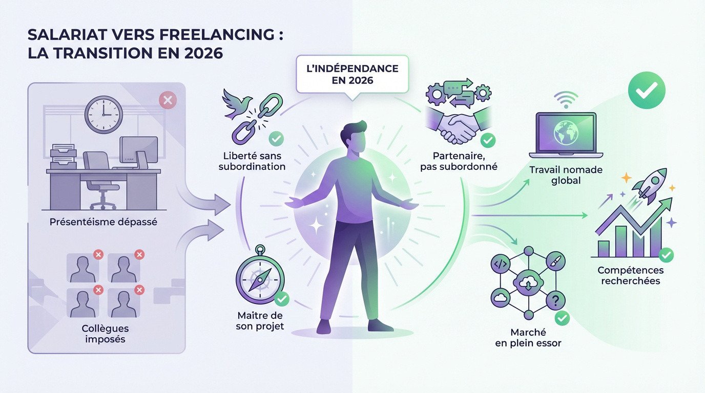 Transition réussie du salariat vers le statut de freelance en 2026