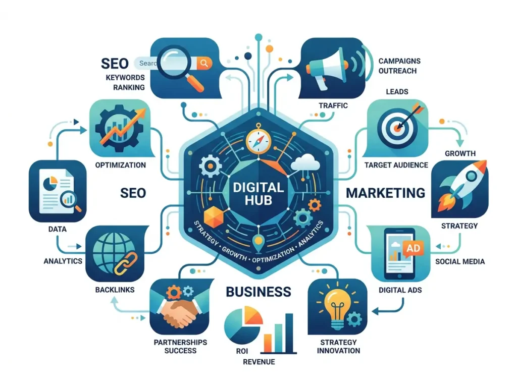 Exlansa plateforme marketing digital SEO présentation et positionnement title Exlansa - Hub marketing digital et SEO