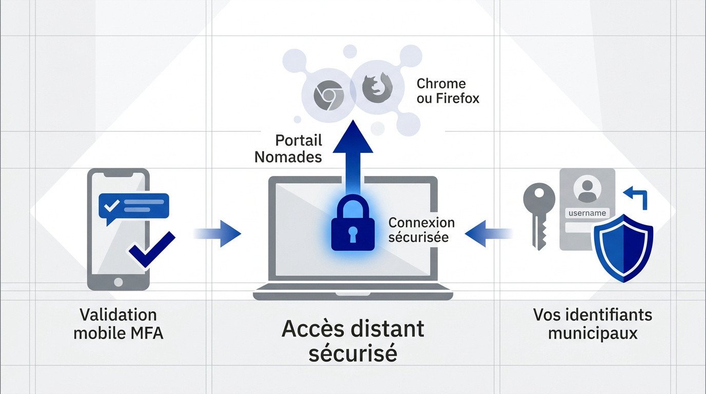 Interface de connexion sécurisée au portail IntraParis Nomades