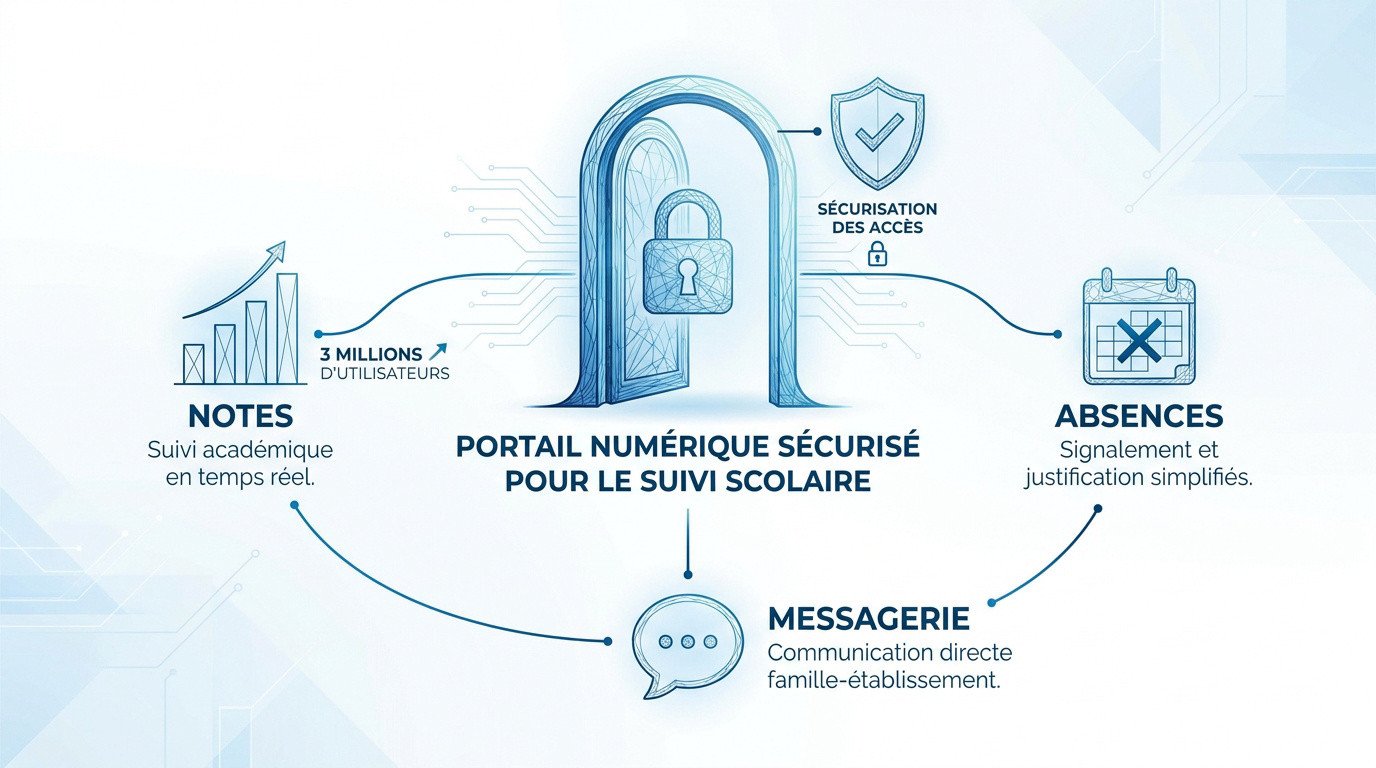 Interface de connexion sécurisée au portail Ecole Directe pour les familles et enseignants