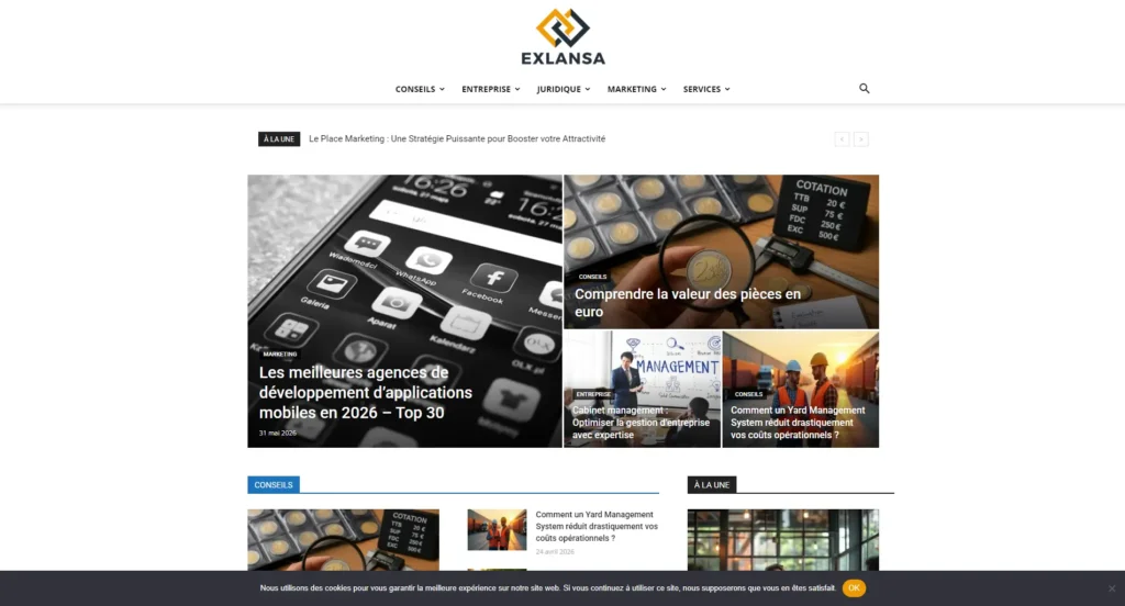 rubriques services Exlansa marketing digital business juridique outils title Exlansa - Rubriques et services disponibles