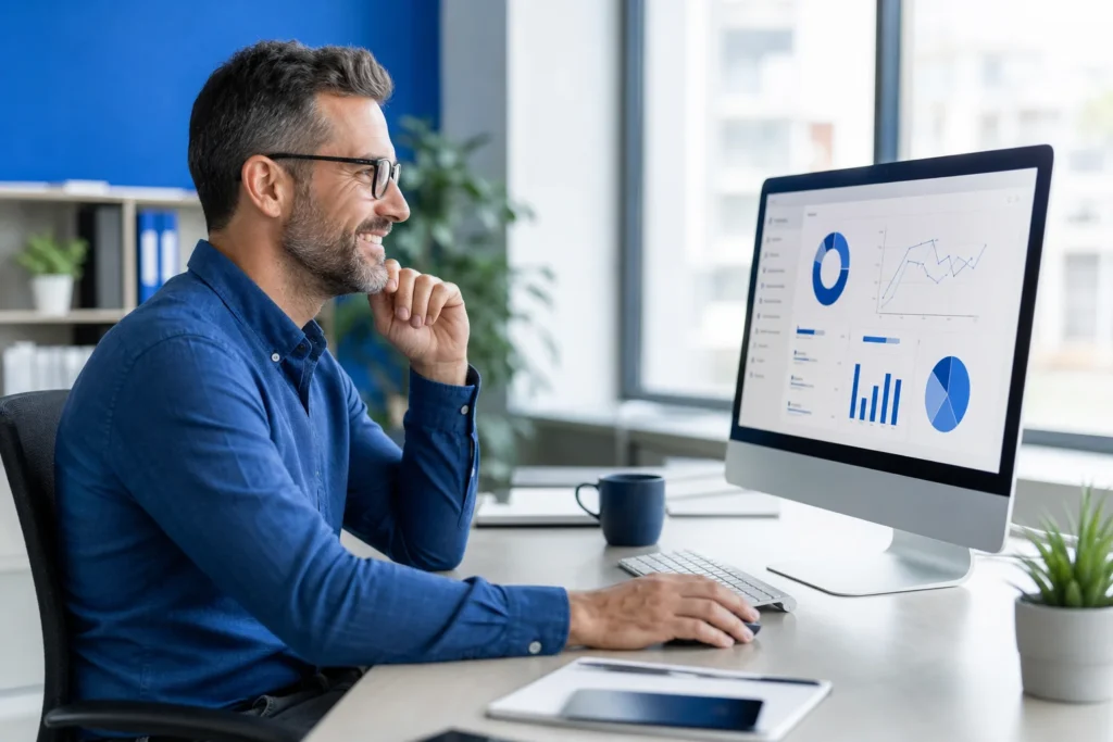 Utilisateur consultant un avis Mailchimp sur son tableau de bord