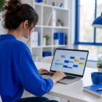stratégie content marketing avec calendrier éditorial sur écran